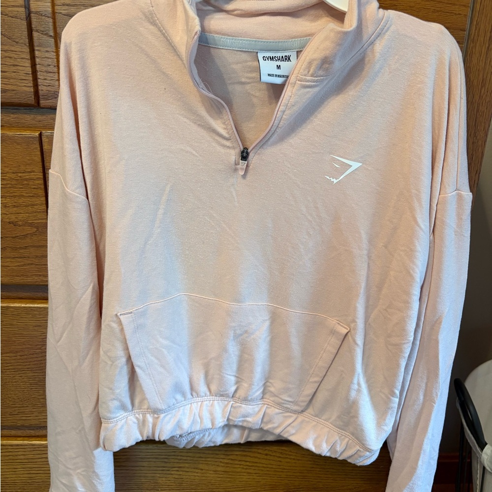 Gymshark Women's Light Blush Quarter-Zip Hoodie